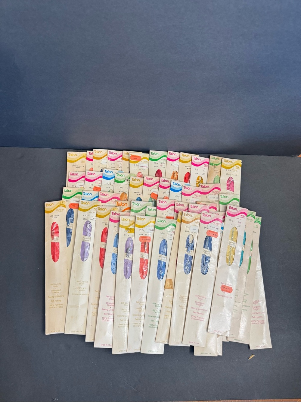 Talon Vintage Zippers Lot Of 50 Sizes And Colors NOS NEW Dress Neckline Trousers